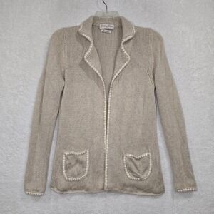 Cristiano Fissore Italian Hand Mande Cashmere Beige Cardigan‎ Long Sleeve Size M